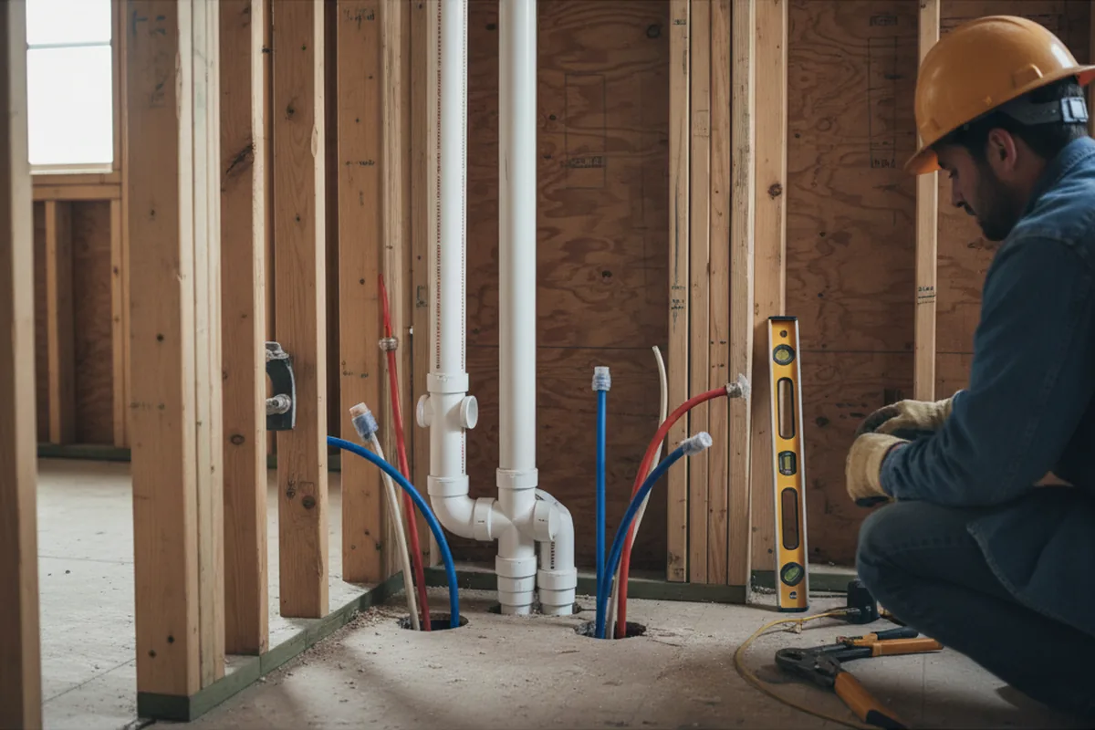 Drain and supply rough-in during Garbage Disposal Repair in Stone Creek